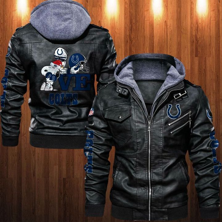 Indianapolis Colts Snoopy Leather Jacket