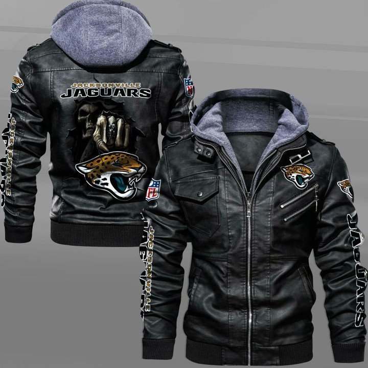 Jacksonville Jaguars Leather Jacket Dead Skull In Back