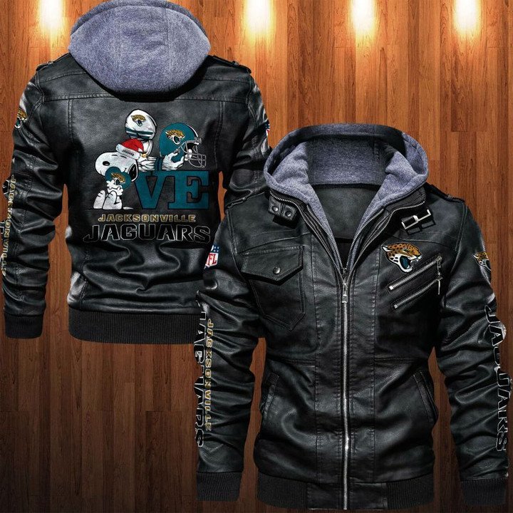 Jacksonville Jaguars Snoopy Leather Jacket