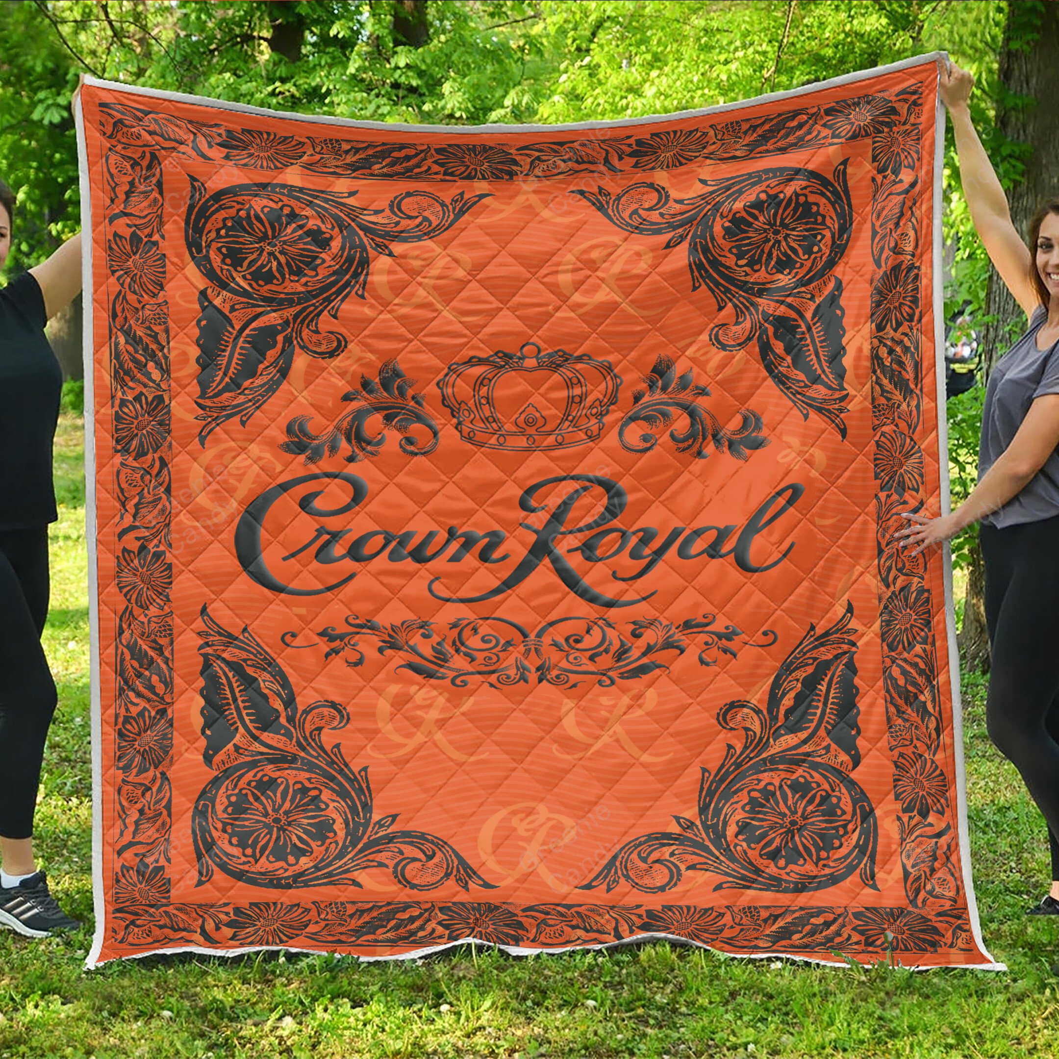 Crown Royal Peach Whisky blanket quilt