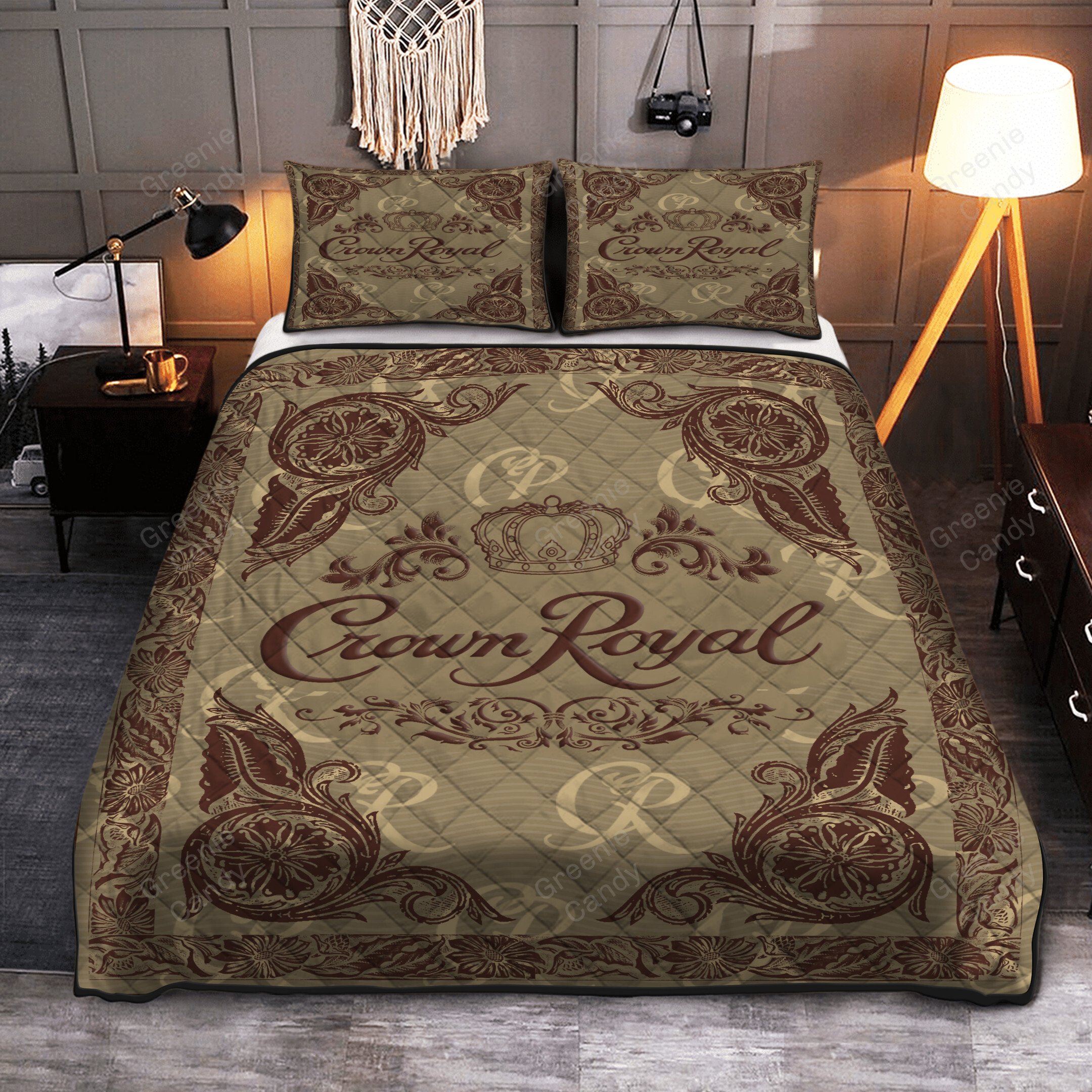 Crown Royal Vanilla Whisky quilt bedding set