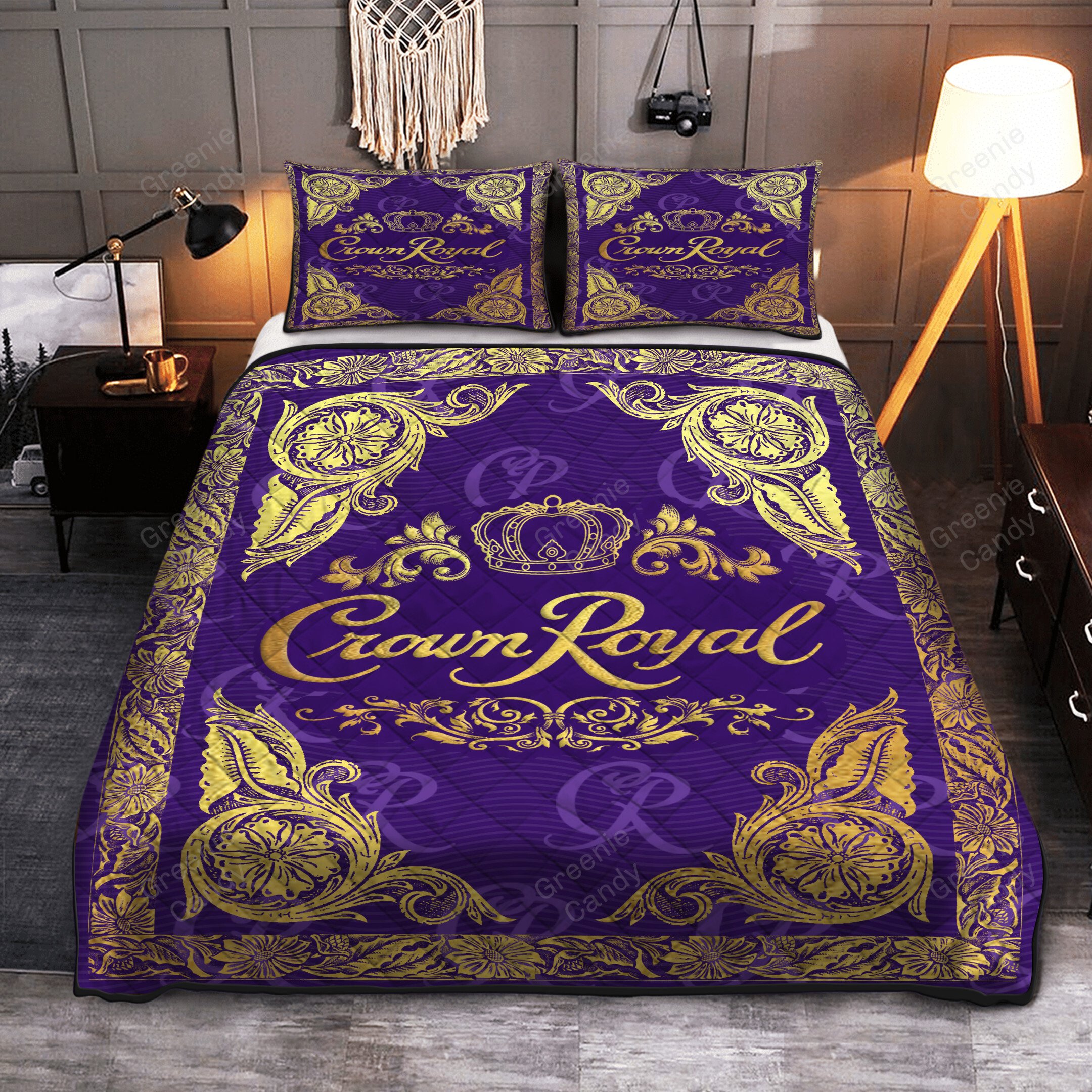 Crown Royal Deluxe Whisky quilt bedding set