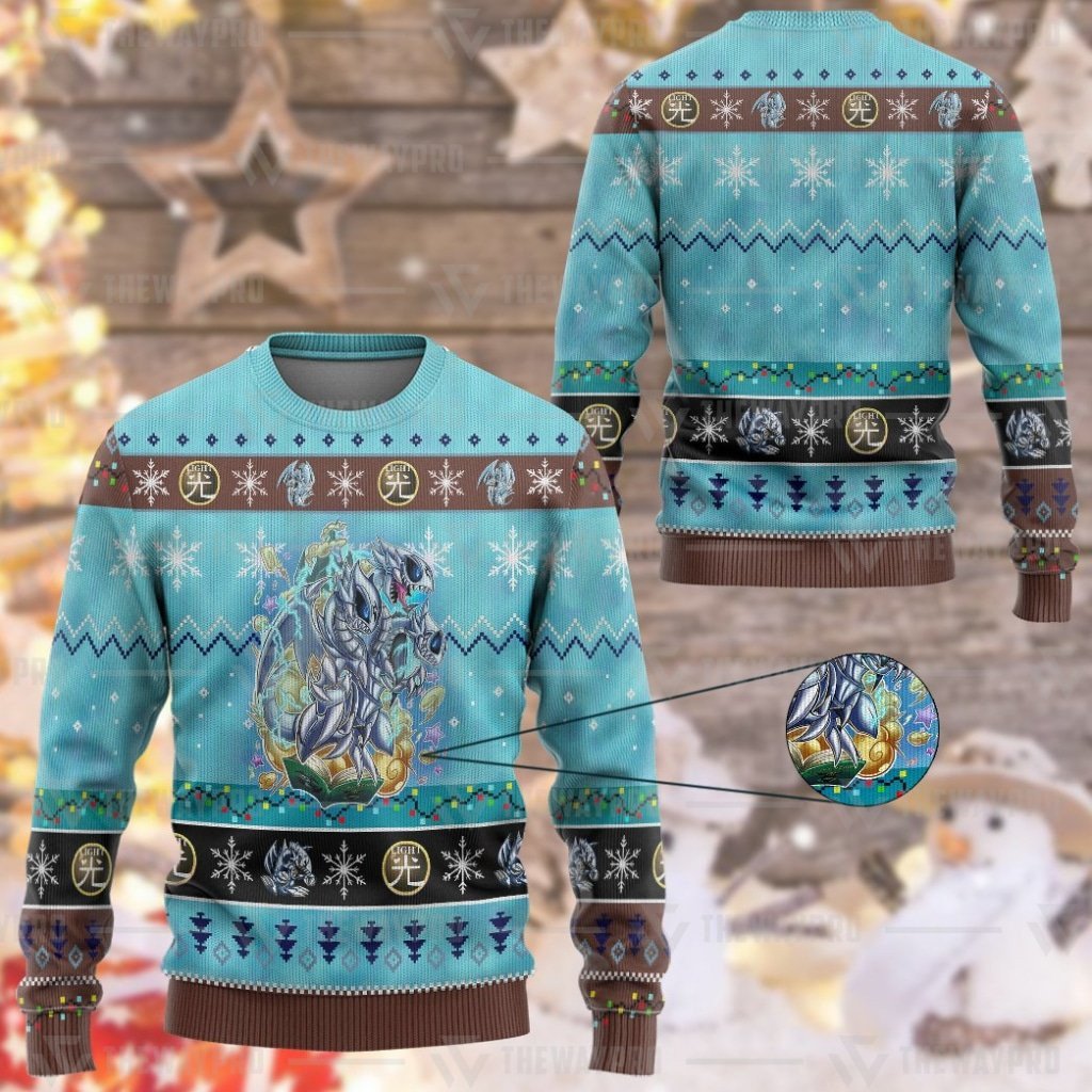 Yu Gi Oh Blue Eyes Toon Ultimate Dragon Christmas Sweater