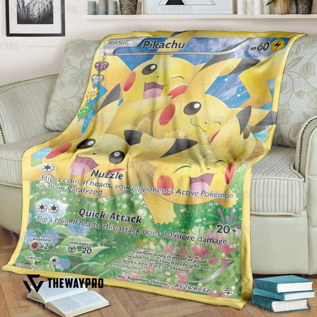 Anime Pokemon Pikachu Generations Blanket