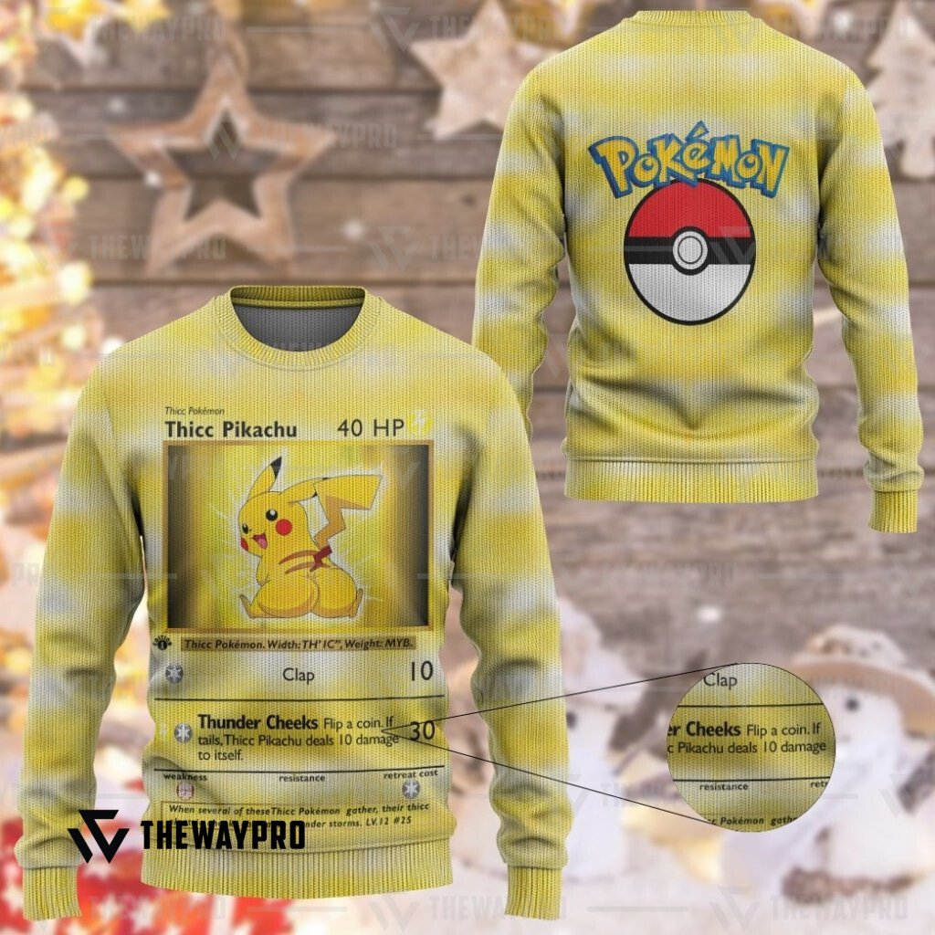 Pokemon Thicc Pikachu Christmas Sweater