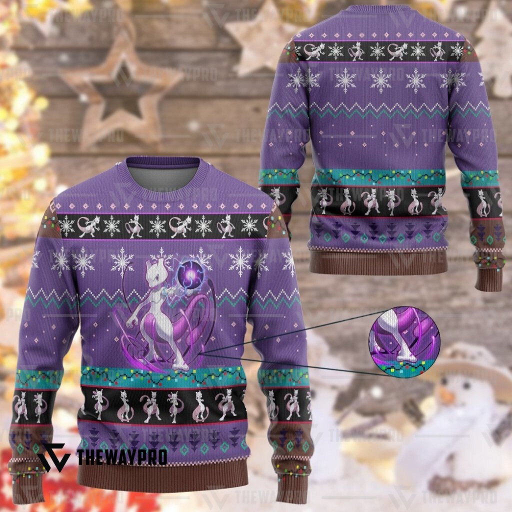 Pokemon Mewtwo Christmas Sweater