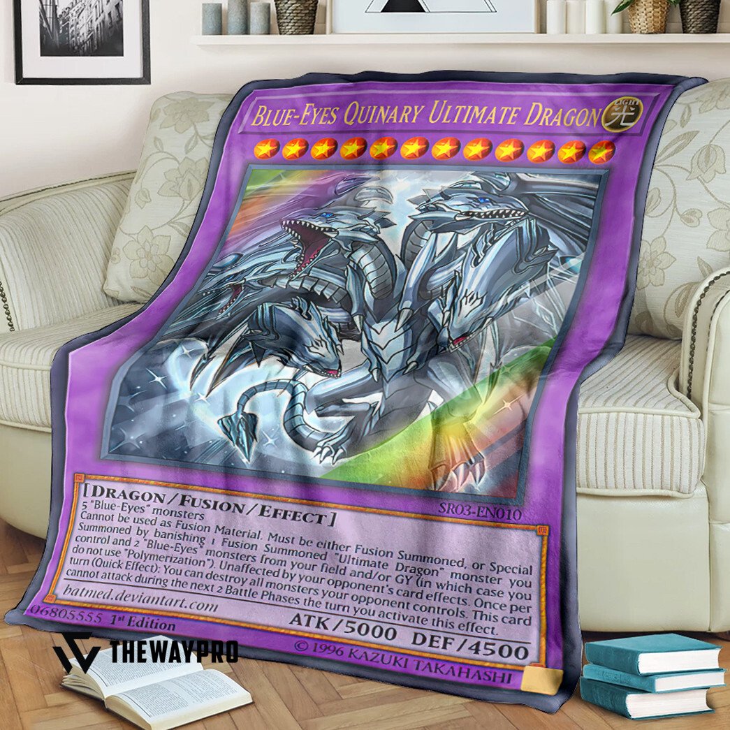 Yu Gi Oh Blue-Eyes Quinary Ultimate Dragon Blanket