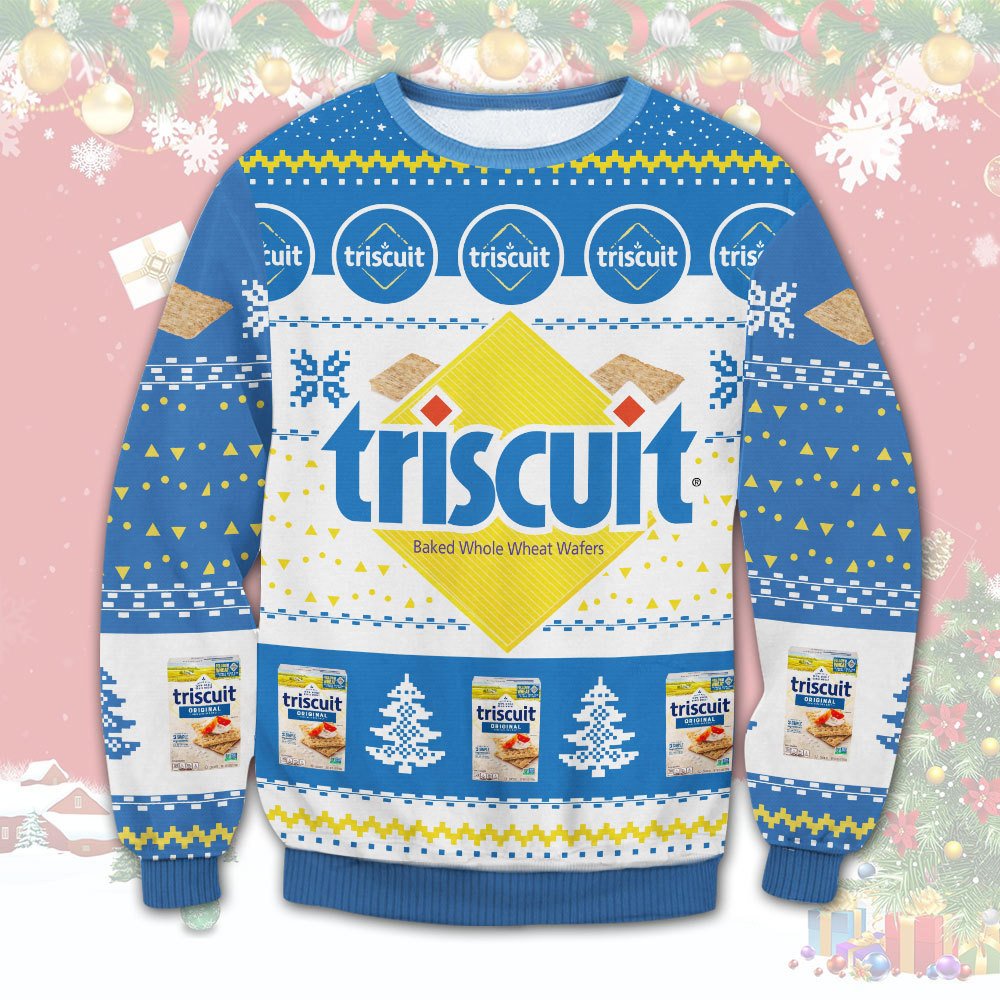 Triscuit baked whole wheat Wafers chritsmas sweater