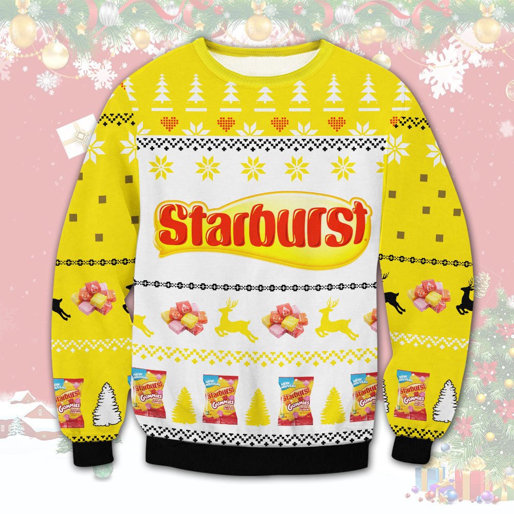 Starburst candy chritsmas sweater