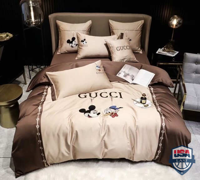 Gucci Luxury Brand Mickey Mouse Donald Duck 3D Bedding Set Duvet Cover 44