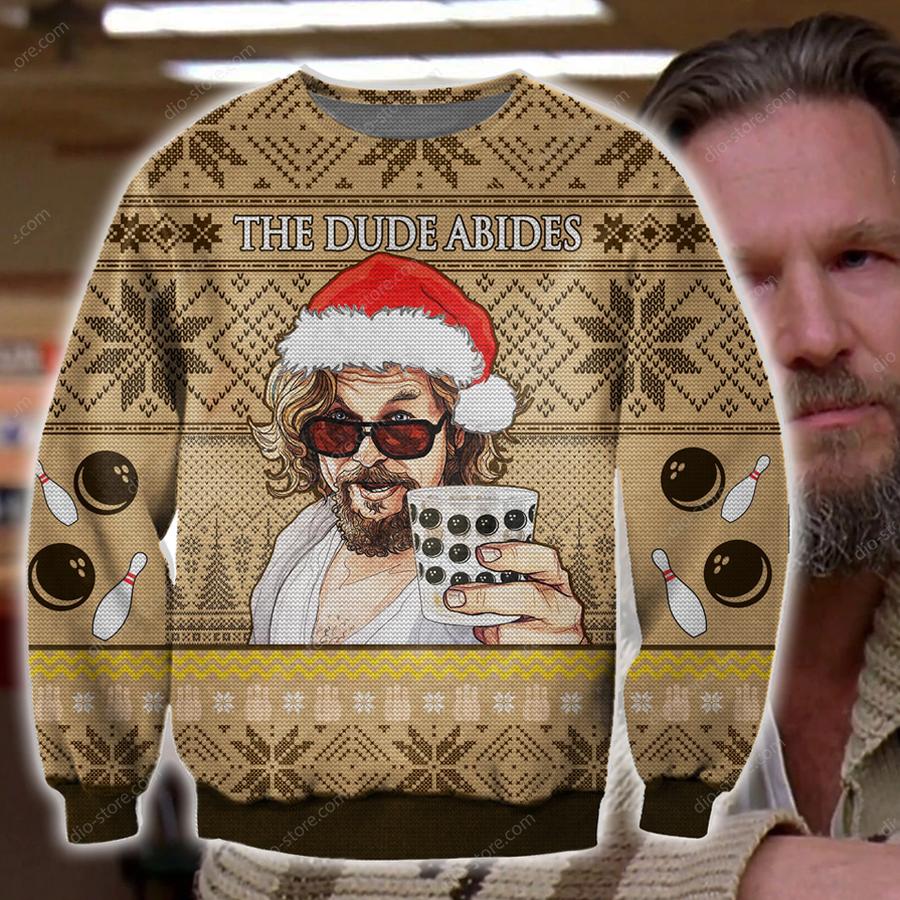 The Dude Abides 3d All Over Printed Ugly Christmas sweater