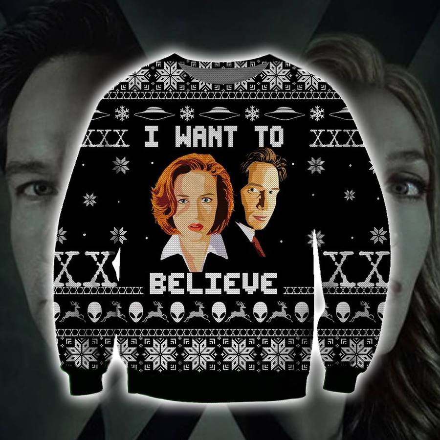 I Want To Believe 3d Print Ugly Christmas Sweater