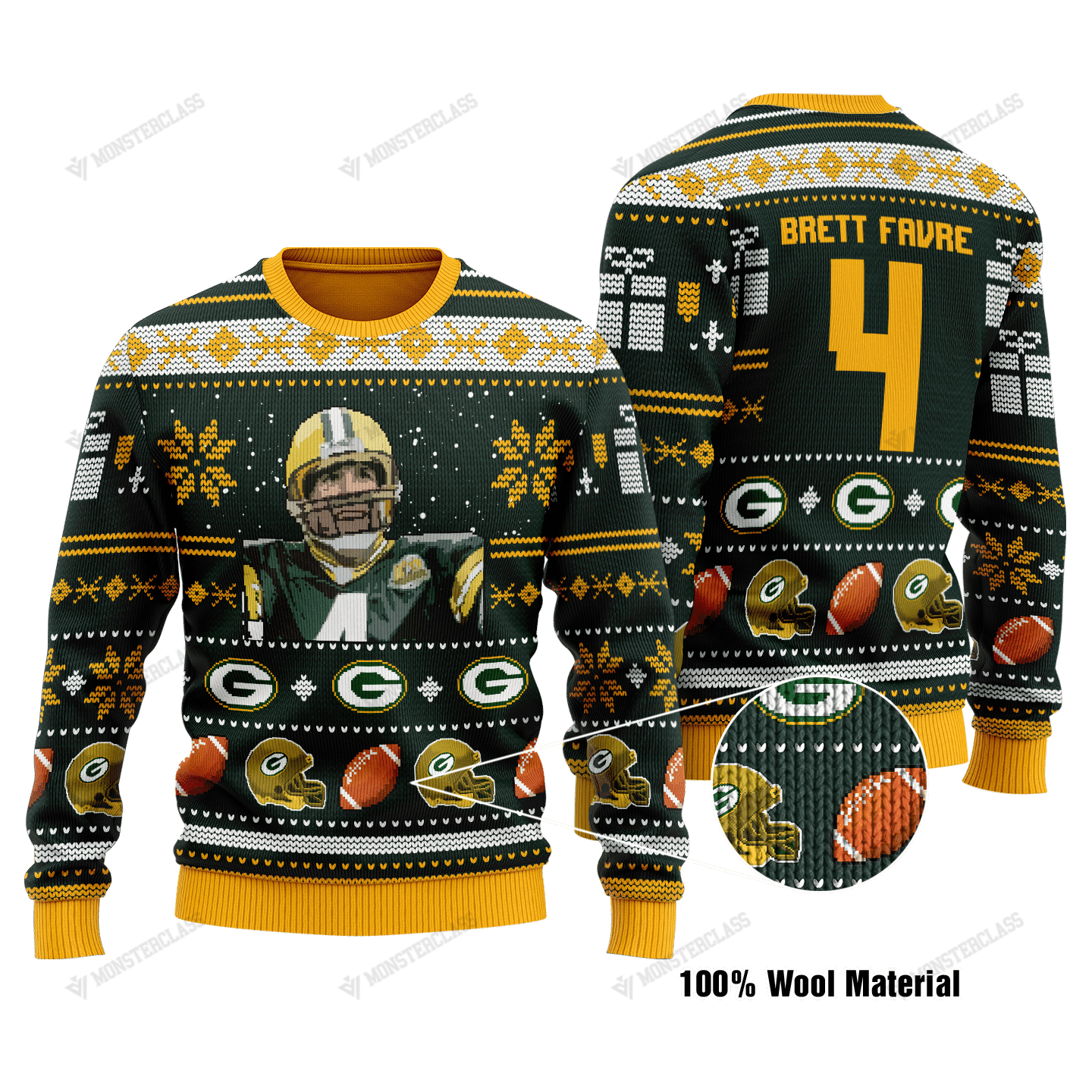 Brett Favre 4 Green Bay Packers NFL christmas sweater