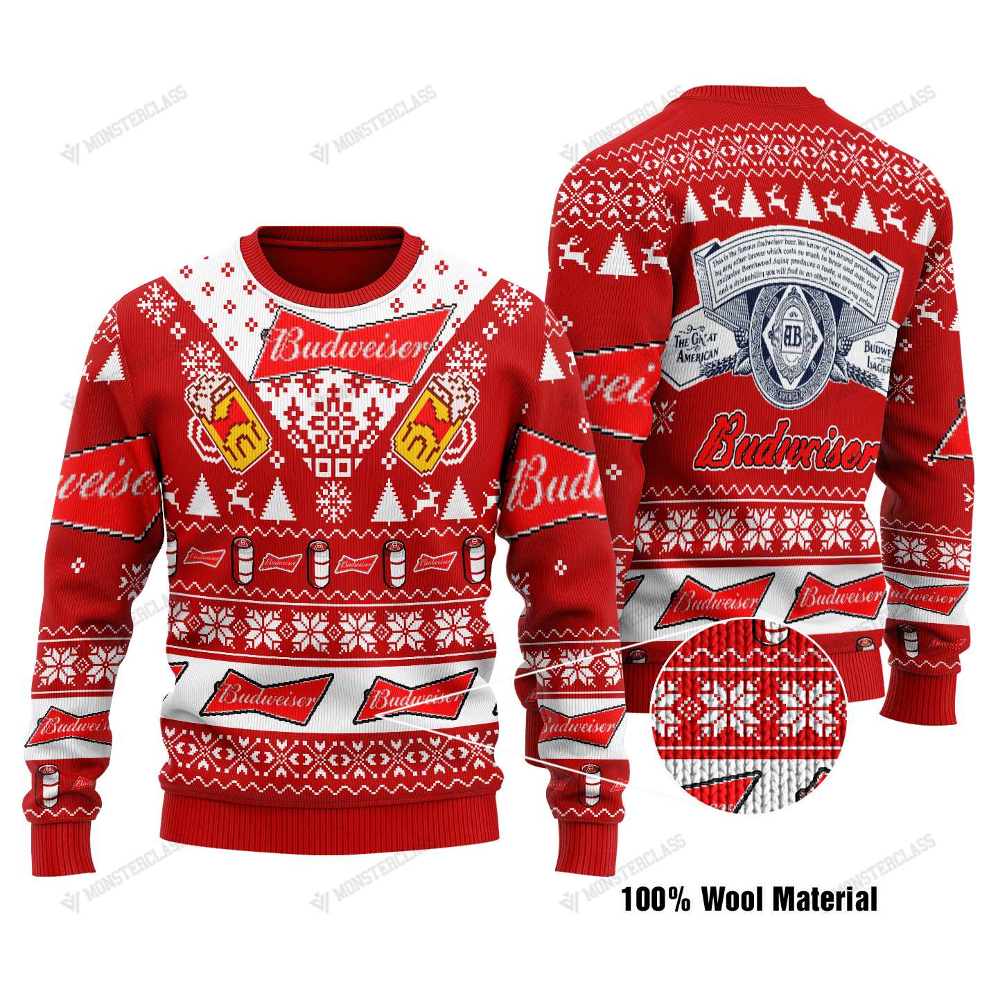 Budweiser beer christmas sweater
