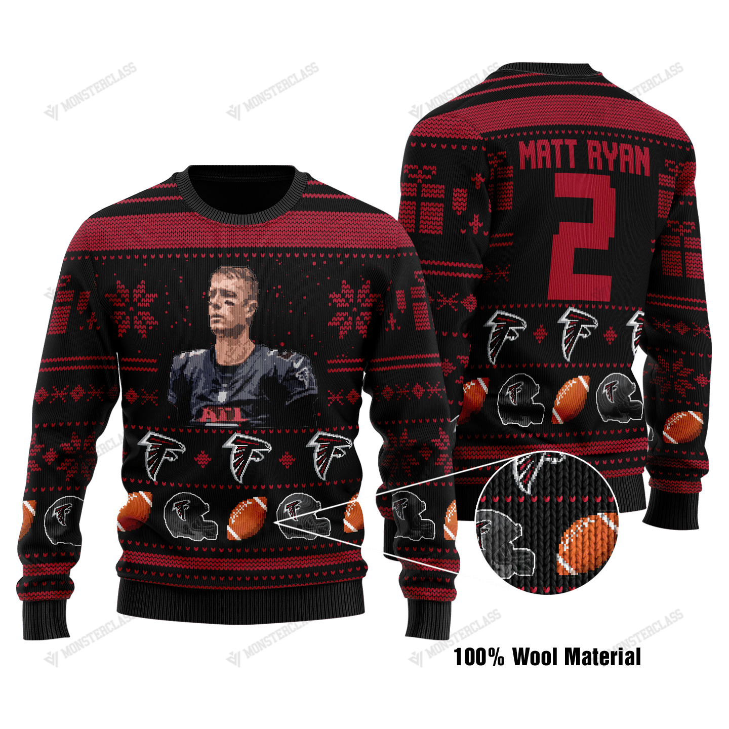 Matt Ryan 2 Atlanta Falcons NFL christmas sweater