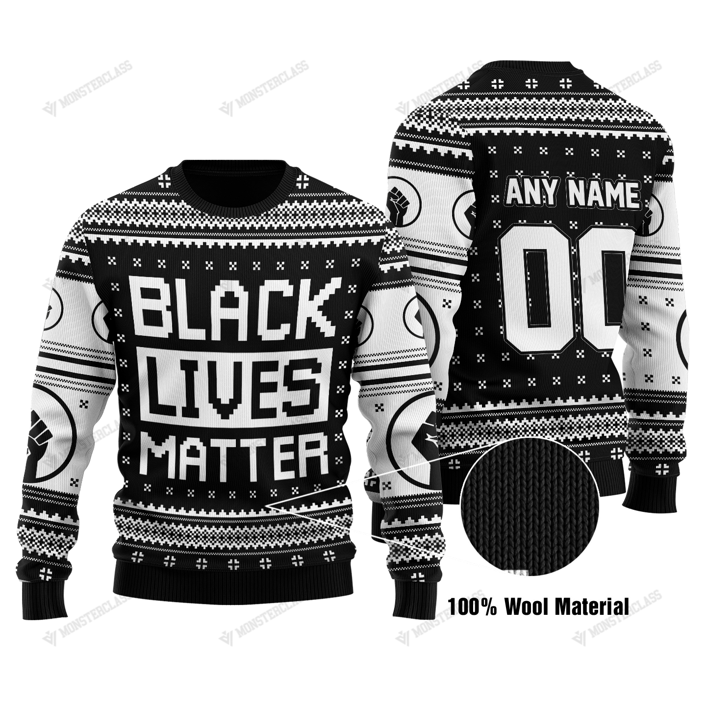 Personalized Black Lives Matter custom christmas sweater