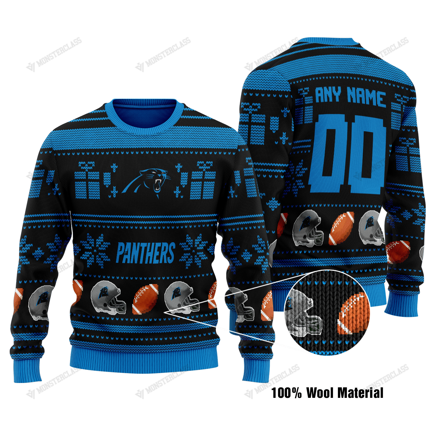 Personalized NFL Carolina Panthers custom christmas sweater