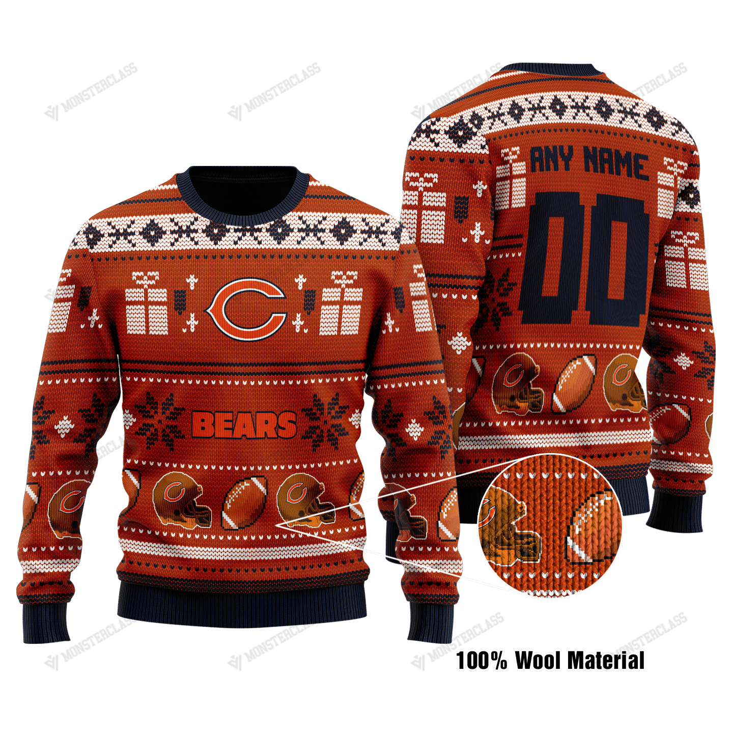 Personalized NFL Chicago Bears custom christmas sweater