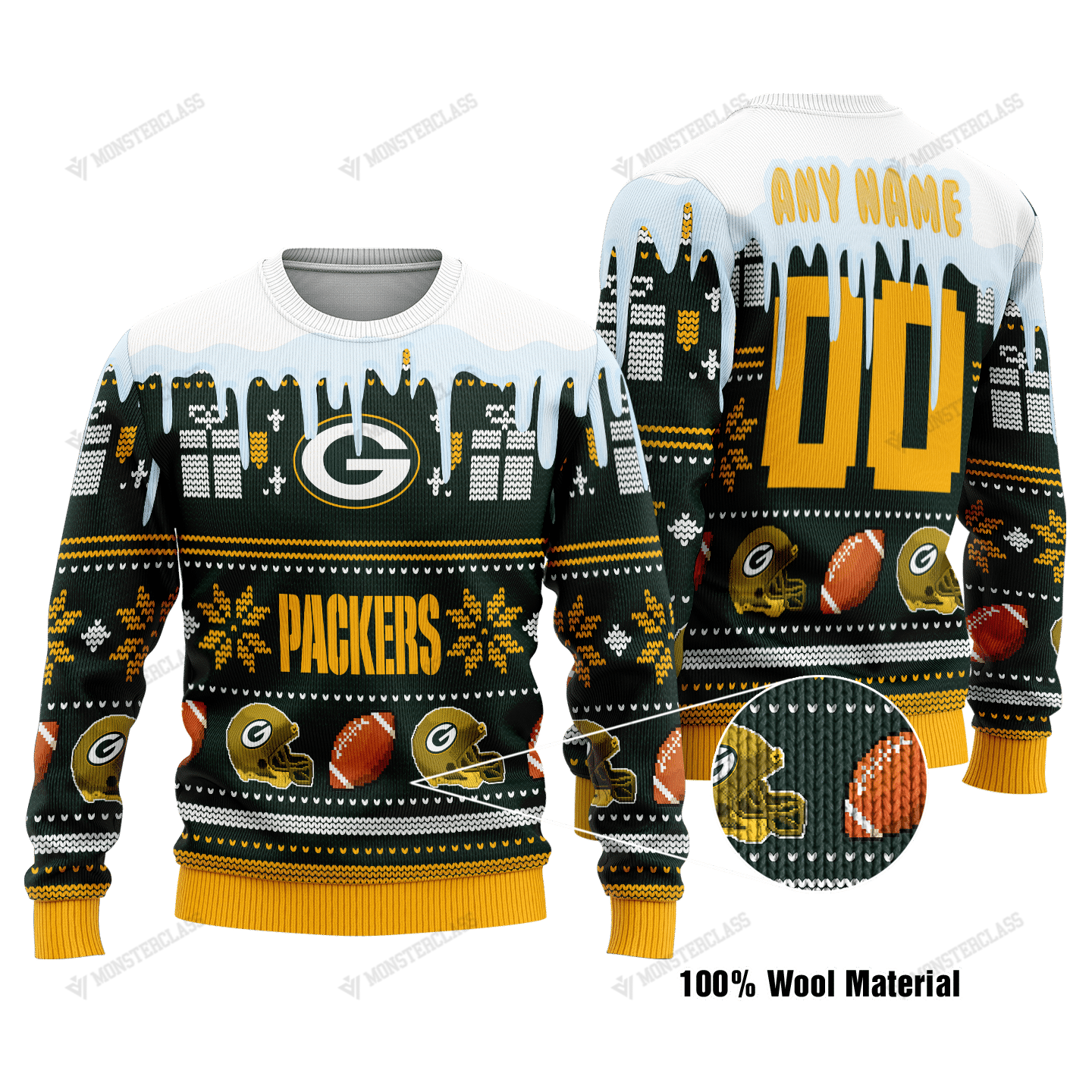 Personalized NFL Green Bay Packers custom christmas sweater