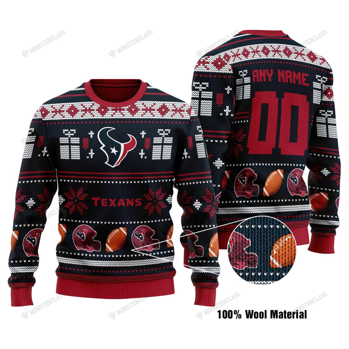 Personalized NFL Houston Texans custom christmas sweater