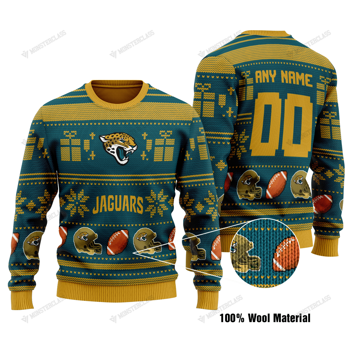 Personalized NFL Jacksonville Jaguars custom christmas sweater