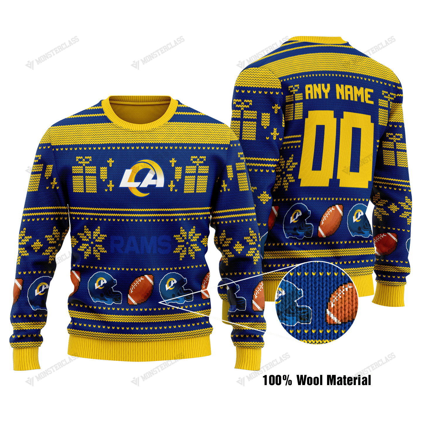 Personalized NFL Los Angeles Rams custom christmas sweater