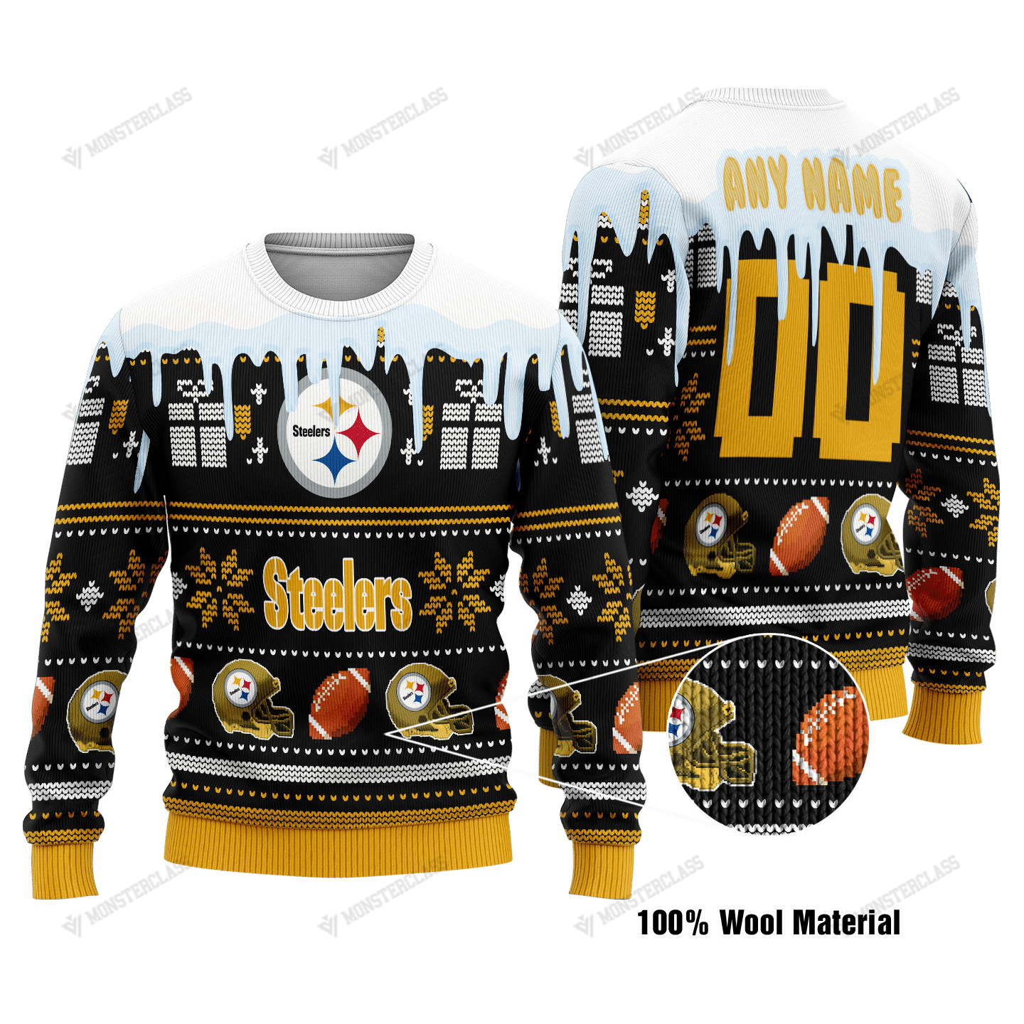Personalized NFL Pittsburgh Steelers custom christmas sweater