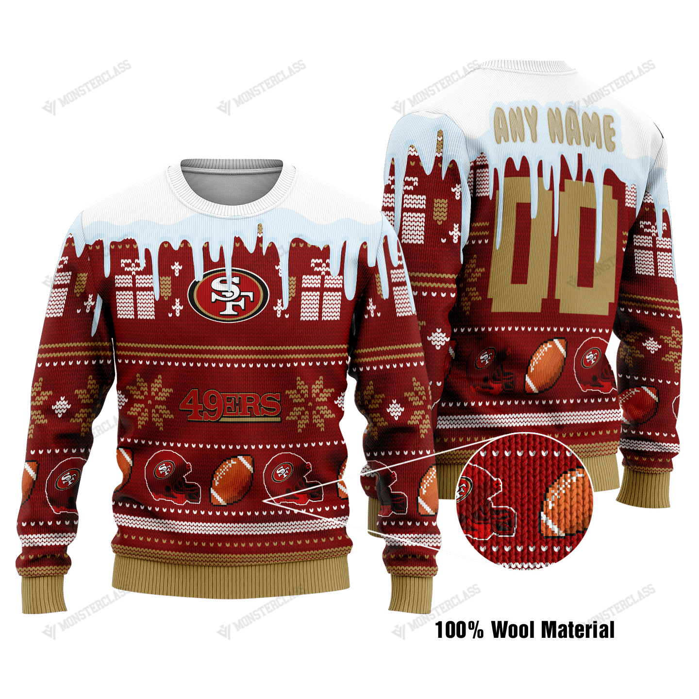 Personalized NFL San Francisco 49ers custom christmas sweater