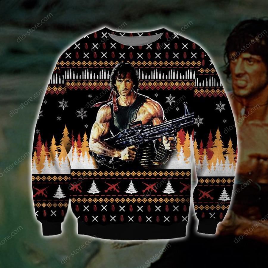 Rambo 3d Print Ugly Christmas Sweater