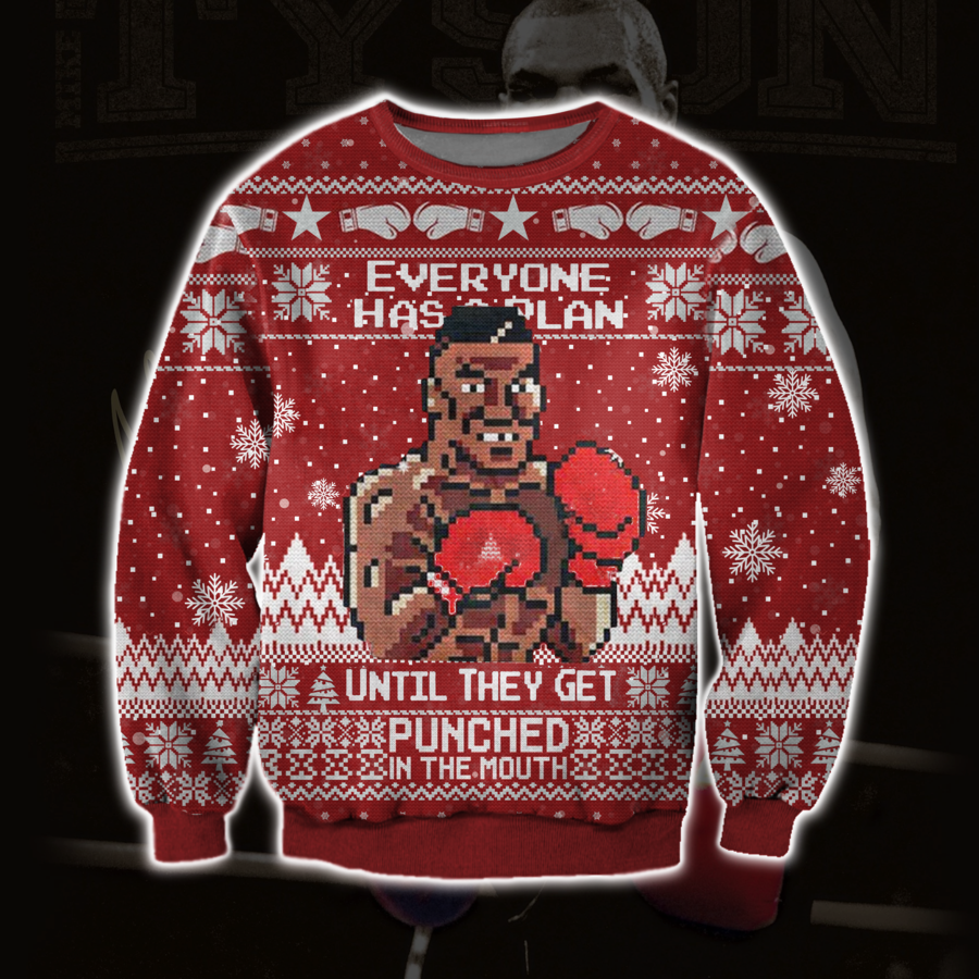 Funny Mike Tyson 3d Printed Ugly Christmas sweater
