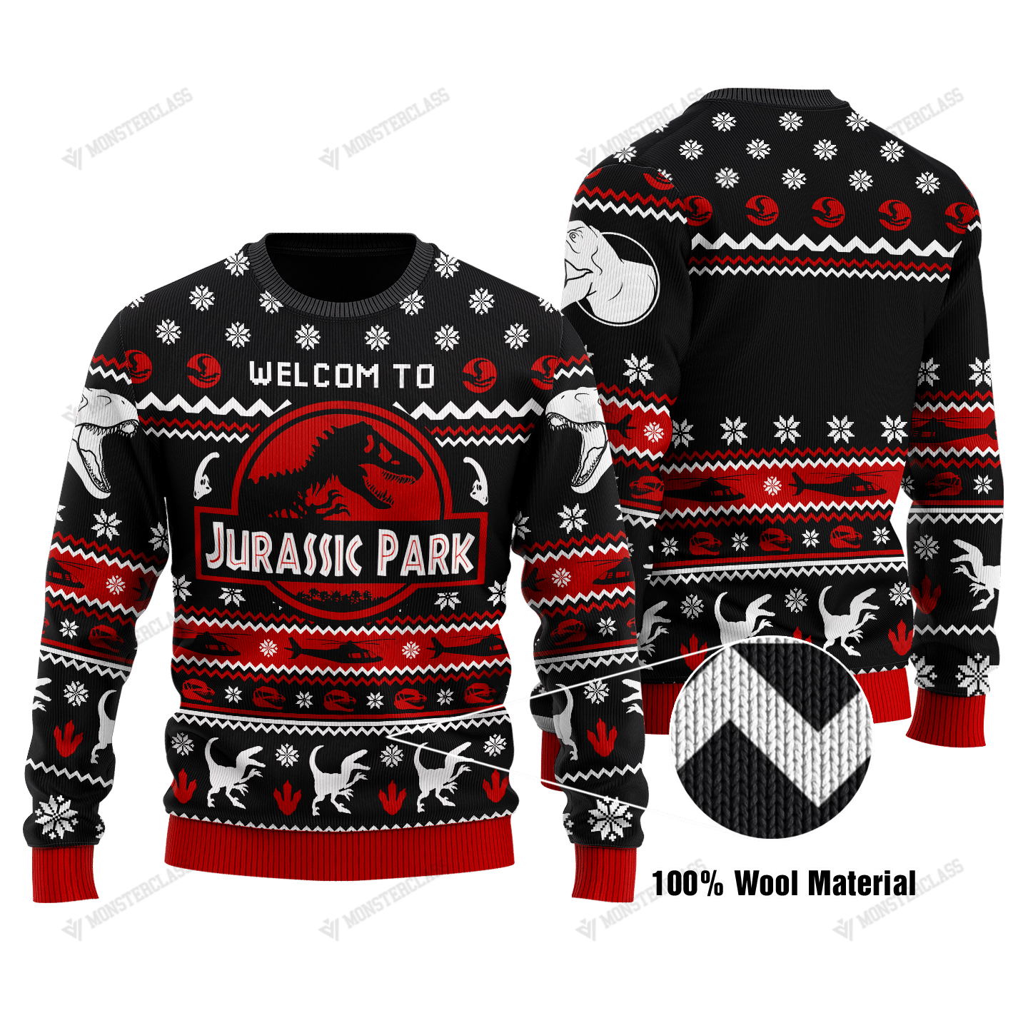 Welcome to Jurassic Park christmas sweater