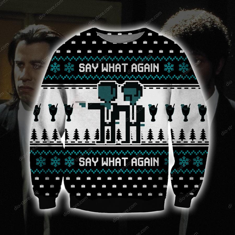 Say What Again 3d Print Ugly Christmas Sweater