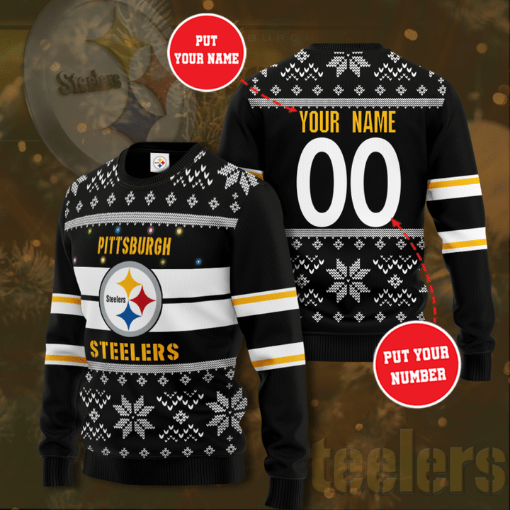 Personalized Pittsburgh Steelers NFL Ugly Sweater