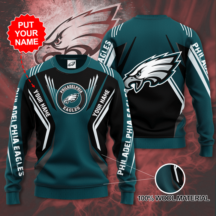 NFL Philadelphia Eagles Custom Name 3D Sweater