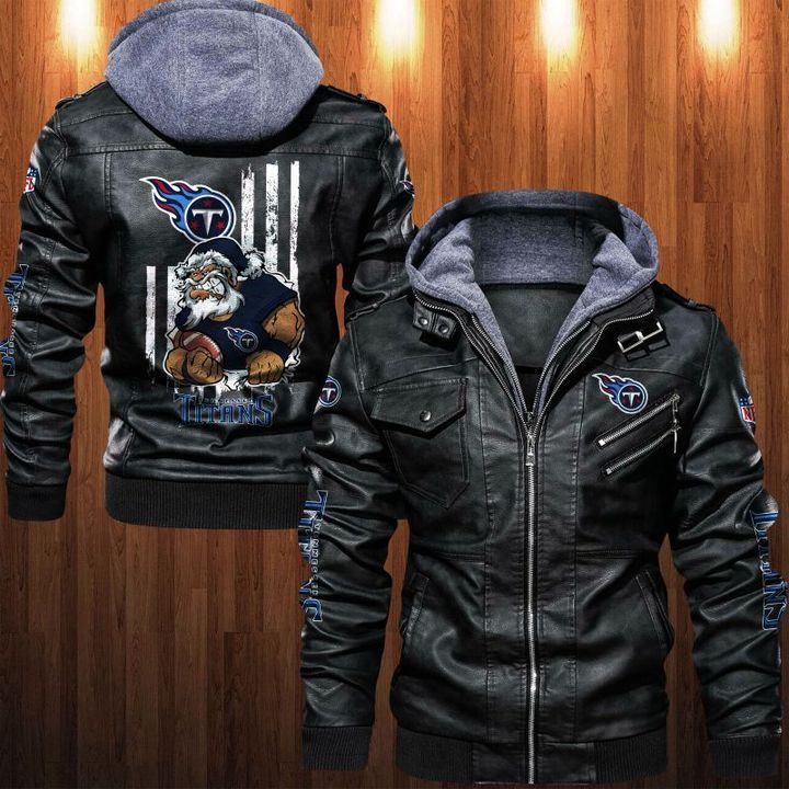 Tennessee Titans Leather Jacket Angry Santa Claus