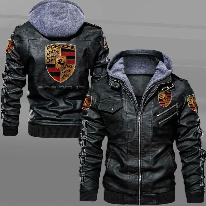 Porsche Hooded Leather Jacket