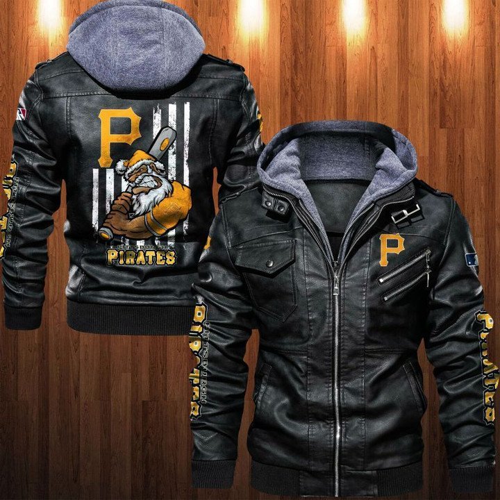 Pittsburgh Pirates Leather Jacket Angry Santa Claus