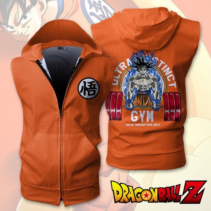 Dragon Ball Z Goku Break Through Your Limits Zip Up Sleeveless Hoodie