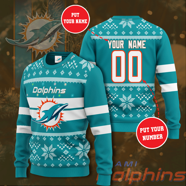 Personalized Miami Dolphins NFL Ugly Sweater