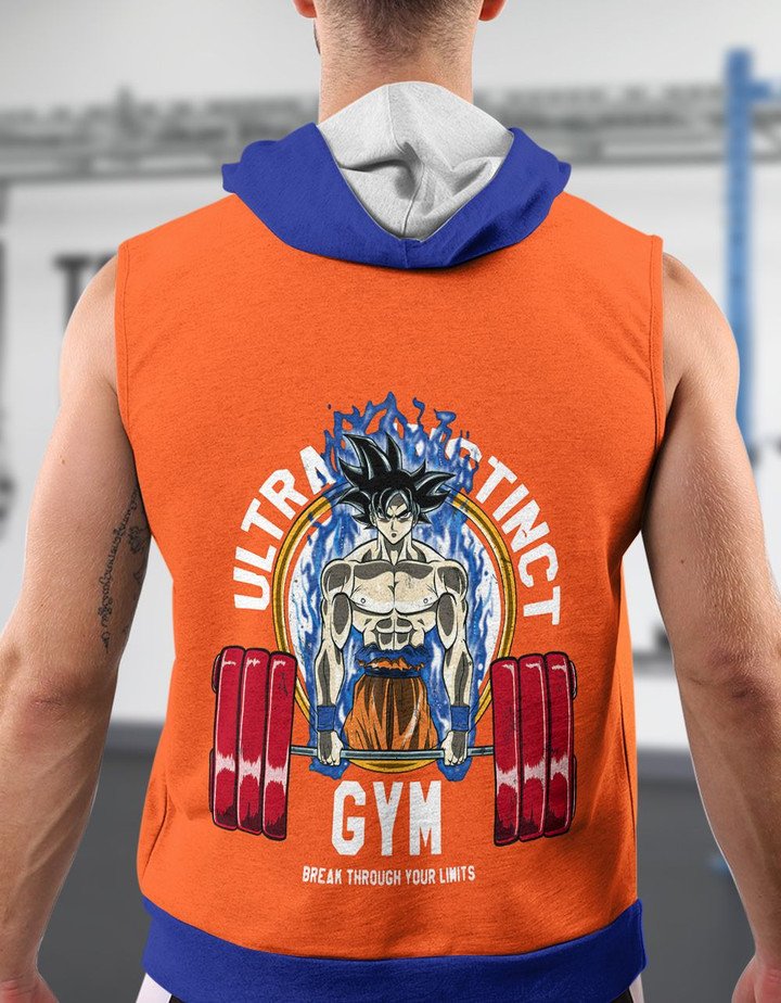 Dragon Ball Gym Break Through Your Limits Zip Up Sleeveless Hoodie