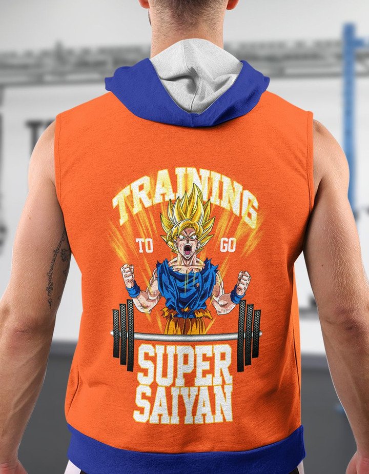 Dragon Ball Training to Go Super Saiyan Zip Up Sleeveless Hoodie