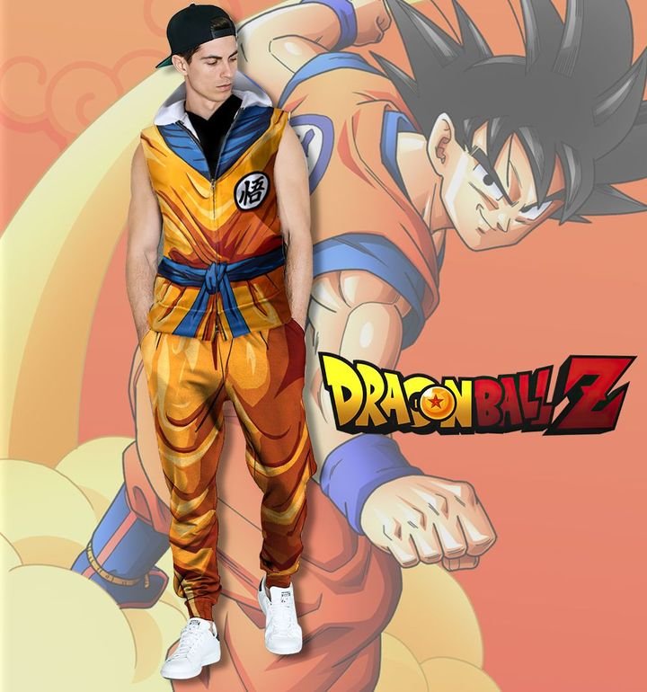 Dragon Ball Z Goku Zip Up Sleeveless Hoodie