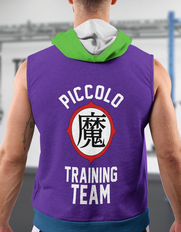 Dragon Ball Piccolo Training Team Zip Up Sleeveless Hoodie