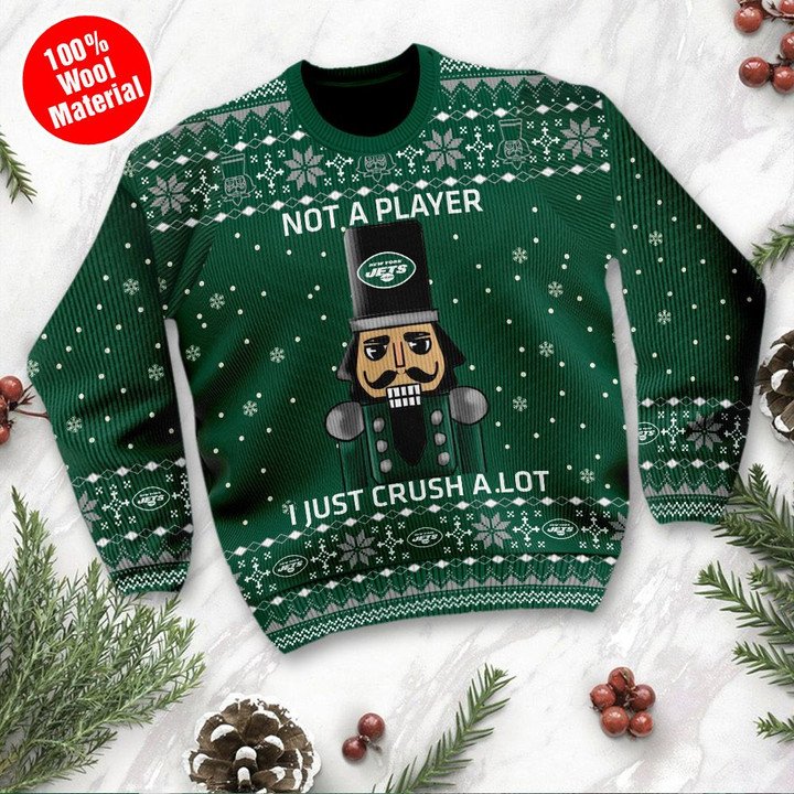 New York Jets Not A Player I Just Crush Alot Ugly Christmas Sweater