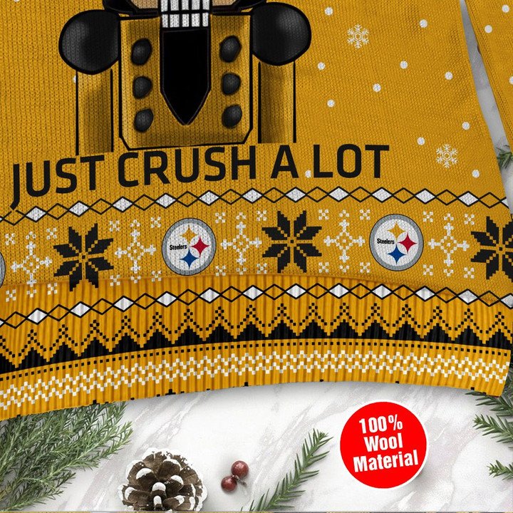 Pittsburgh Steelers Not A Player I Just Crush Alot Ugly Christmas Sweater