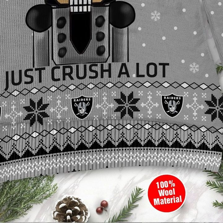 Las Vegas Raiders Not A Player I Just Crush Alot Ugly Christmas Sweater