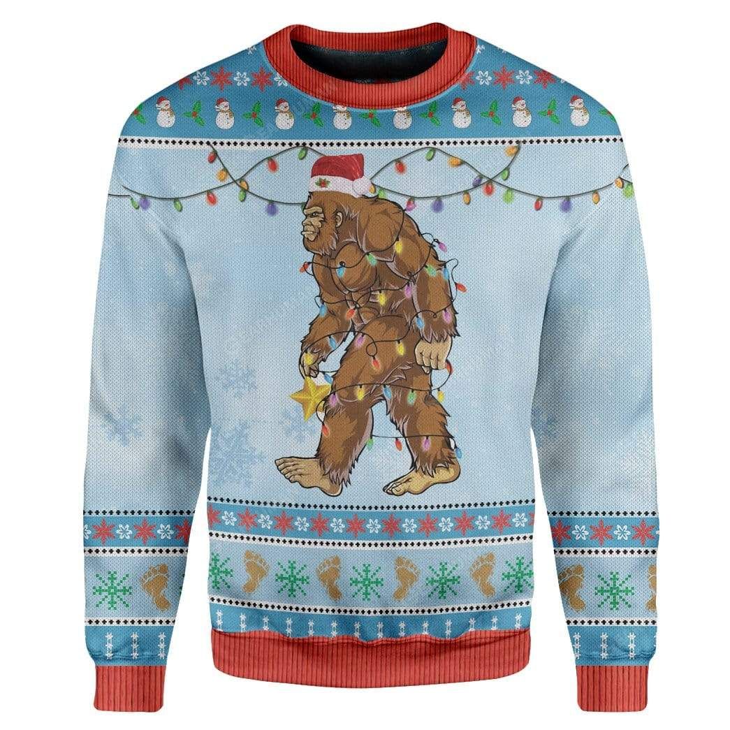 Big Foot light shape Christmas Sweater