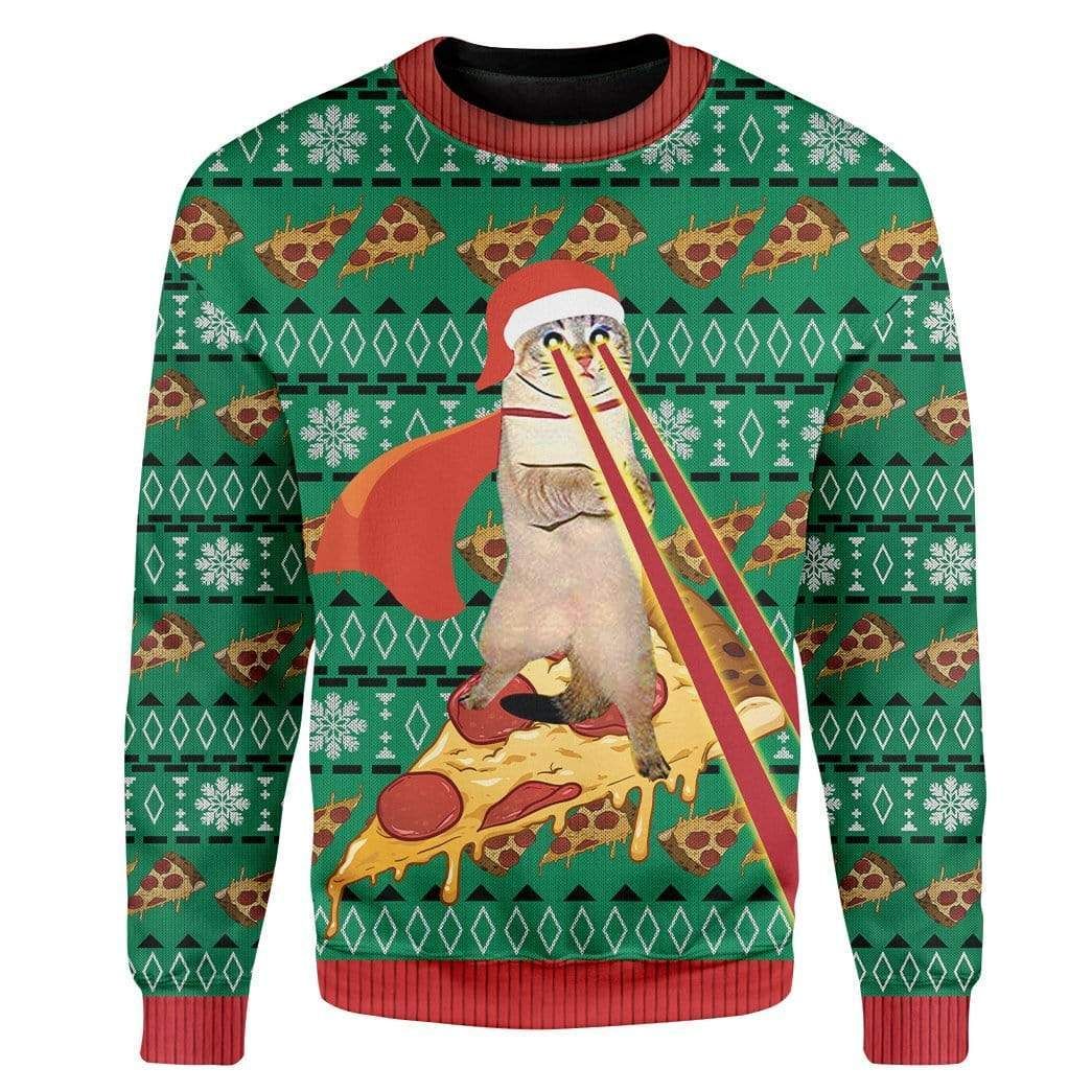 Cat Pizza Christmas Sweater