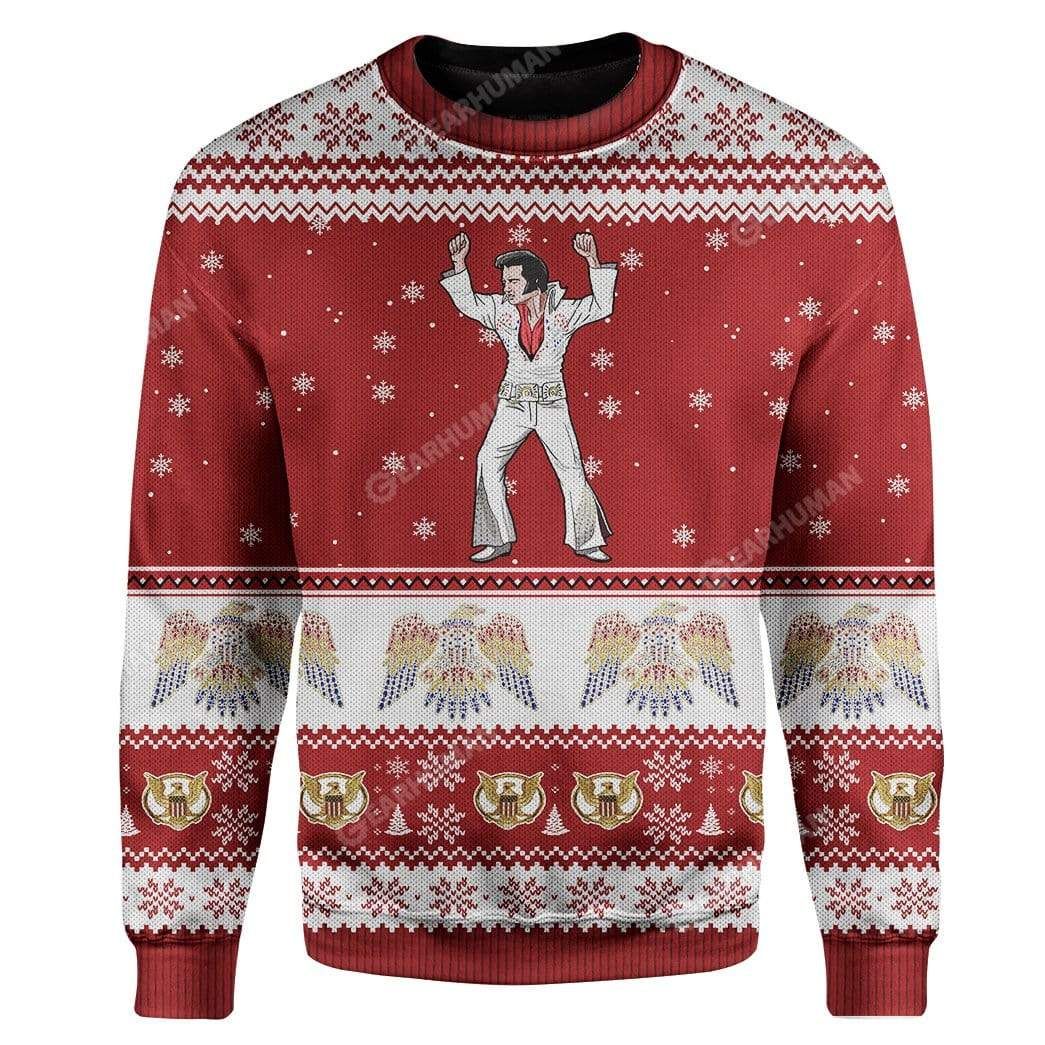 Elvis Presley red Christmas Sweater