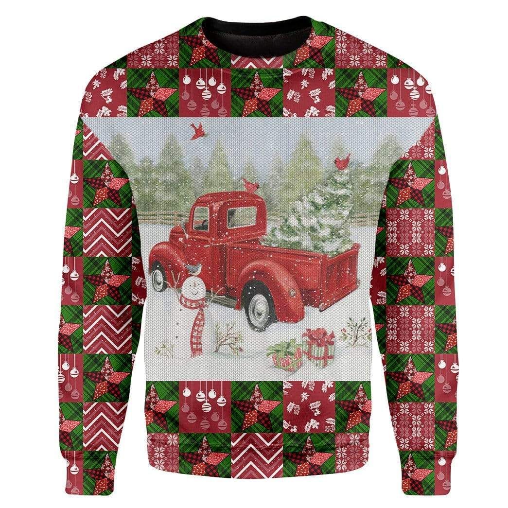 Red Truck Christmas tree Snowman Christmas Sweater